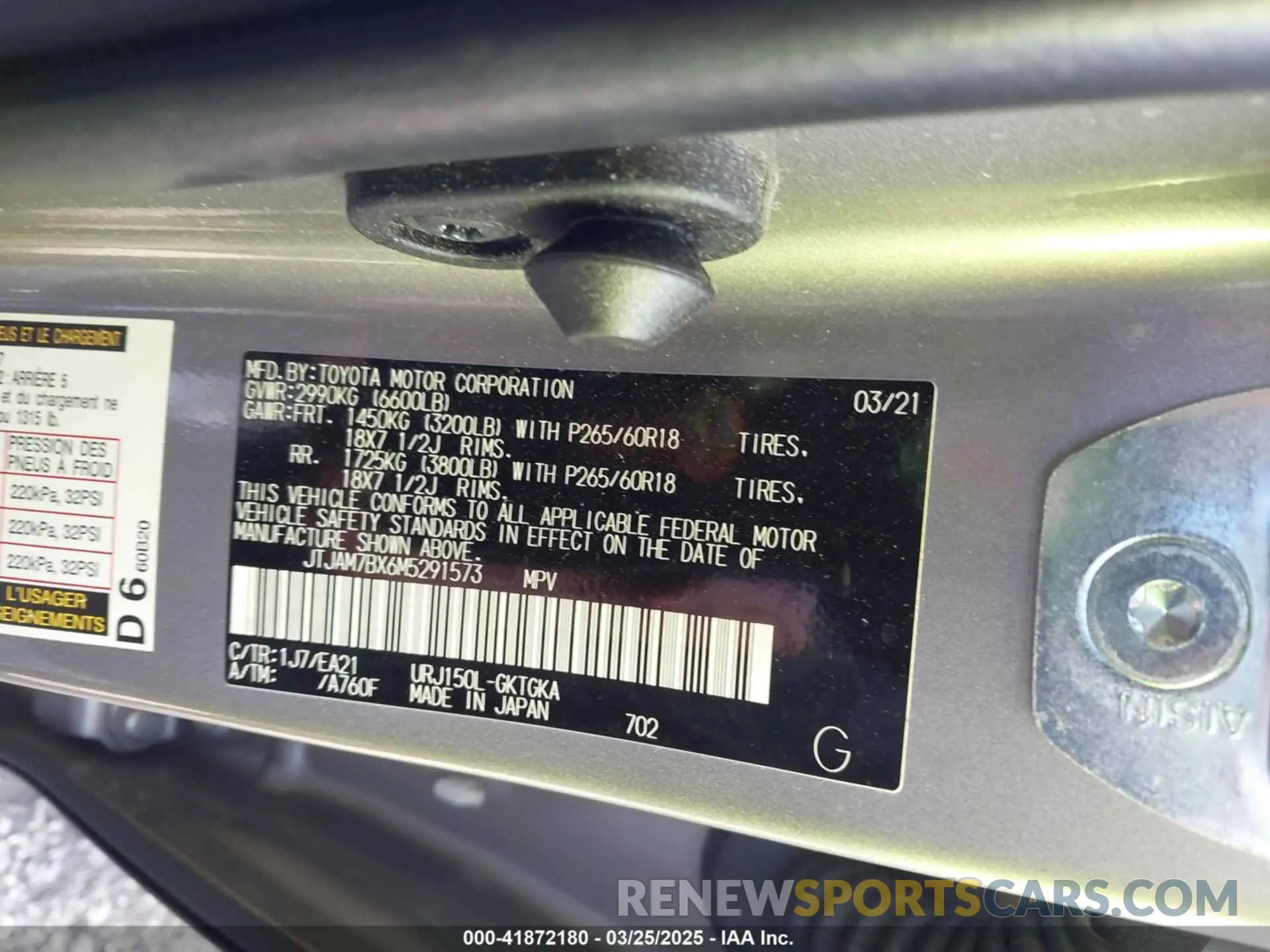 9 fotografías del automóvil dañado JTJAM7BX6M5291573 LEXUS GX 460 2021