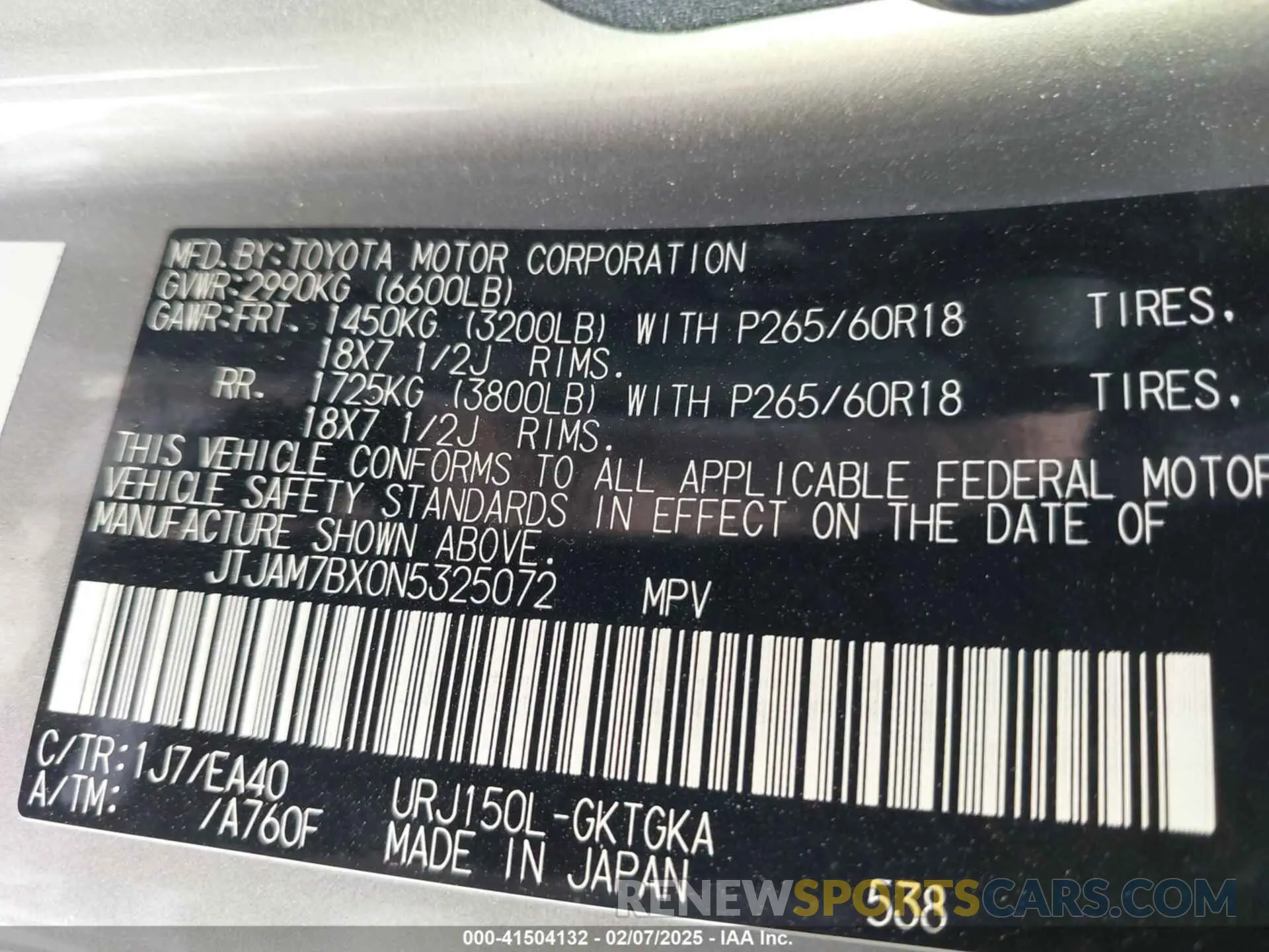 9 fotografías del automóvil dañado JTJAM7BX0N5325072 LEXUS GX 460 2022