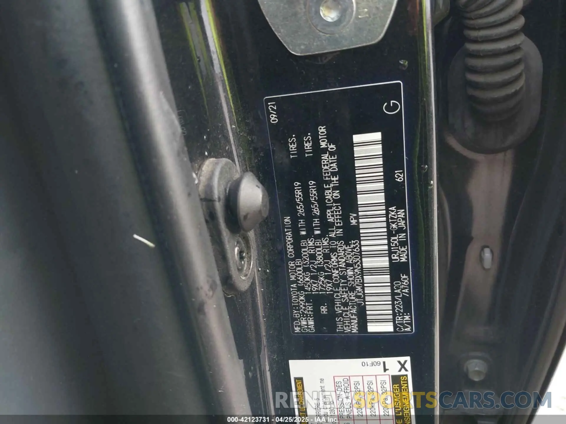 9 fotografías del automóvil dañado JTJGM7BX9N5307633 LEXUS GX 460 2022