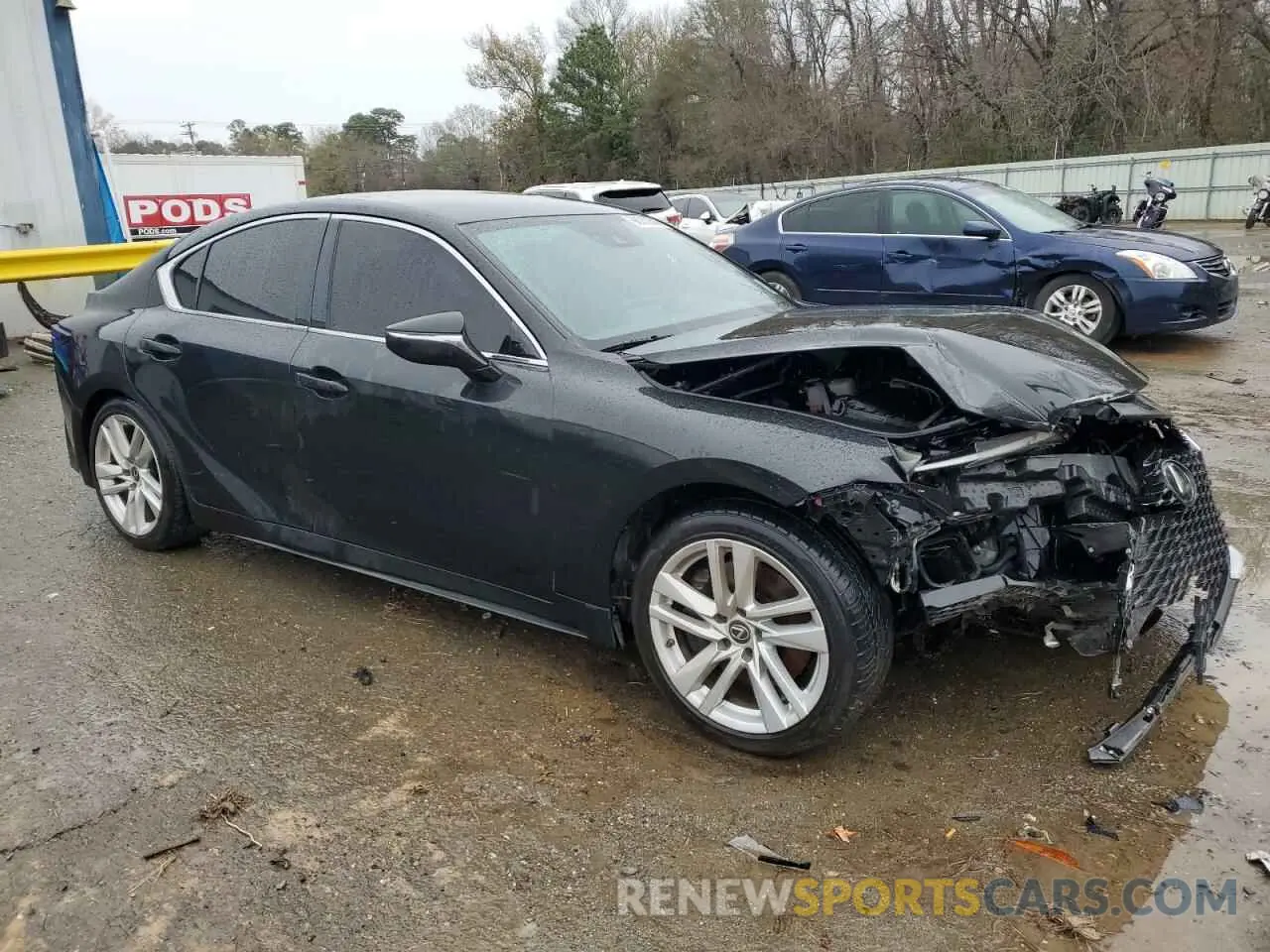 4 fotografías del automóvil dañado JTHAA1D21M5113899 LEXUS IS 2021