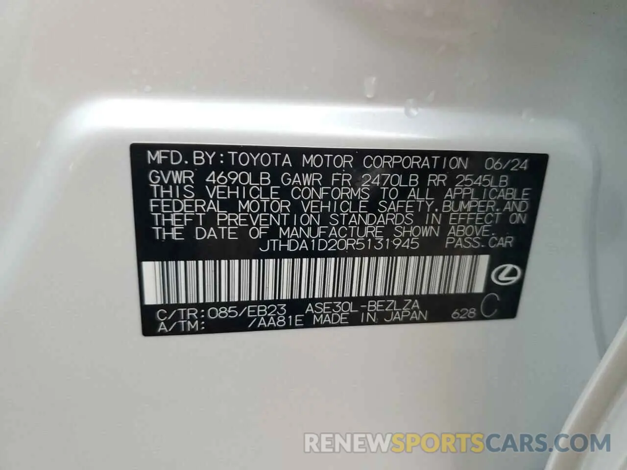13 fotografías del automóvil dañado JTHDA1D20R5131945 LEXUS IS 2024