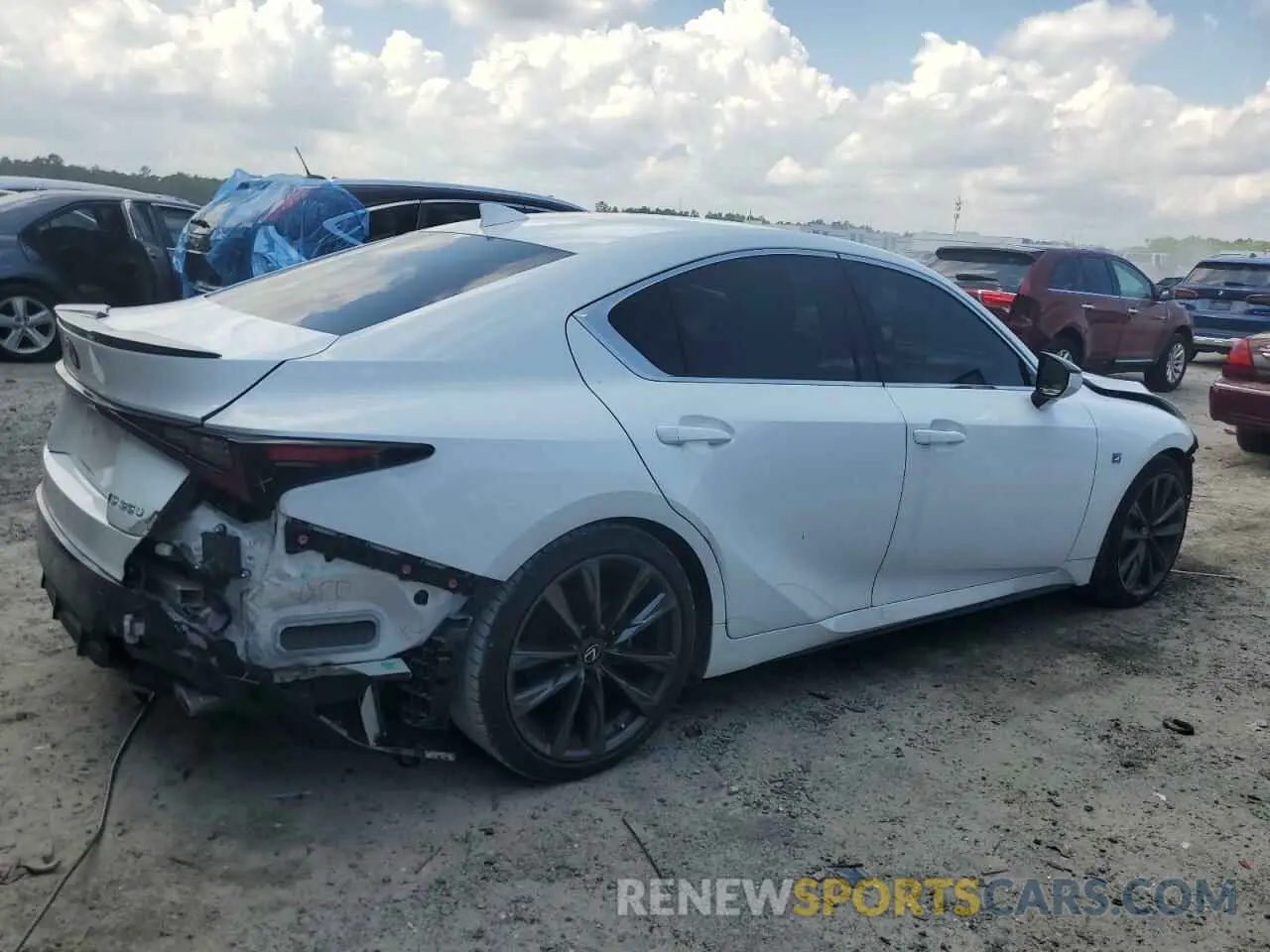 3 fotografías del automóvil dañado JTHGZ1B27M5043363 LEXUS IS 350 F S 2021