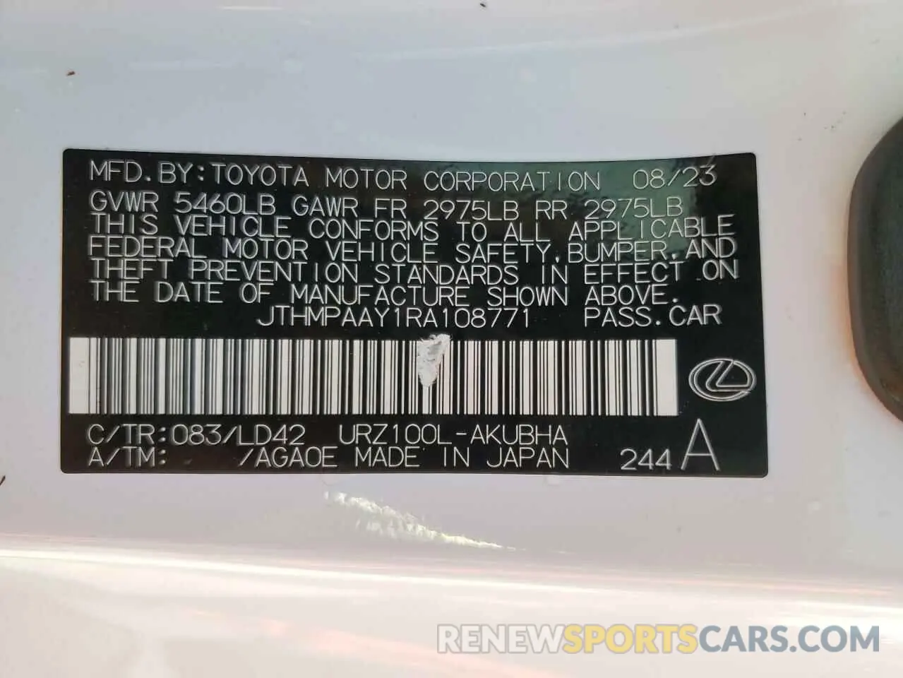 13 fotografías del automóvil dañado JTHMPAAY1RA108771 LEXUS LC500 2024