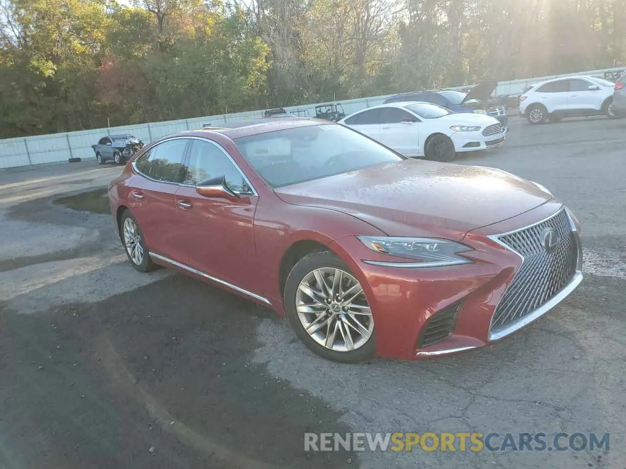 4 fotografías del automóvil dañado JTHB51FF1K5007992 LEXUS LS500 2019