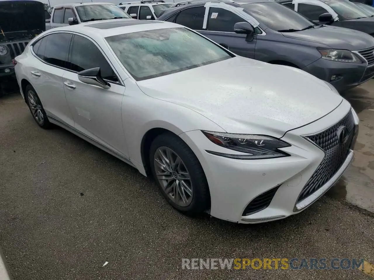 4 fotografías del automóvil dañado JTHB51FFXK5009417 LEXUS LS500 2019