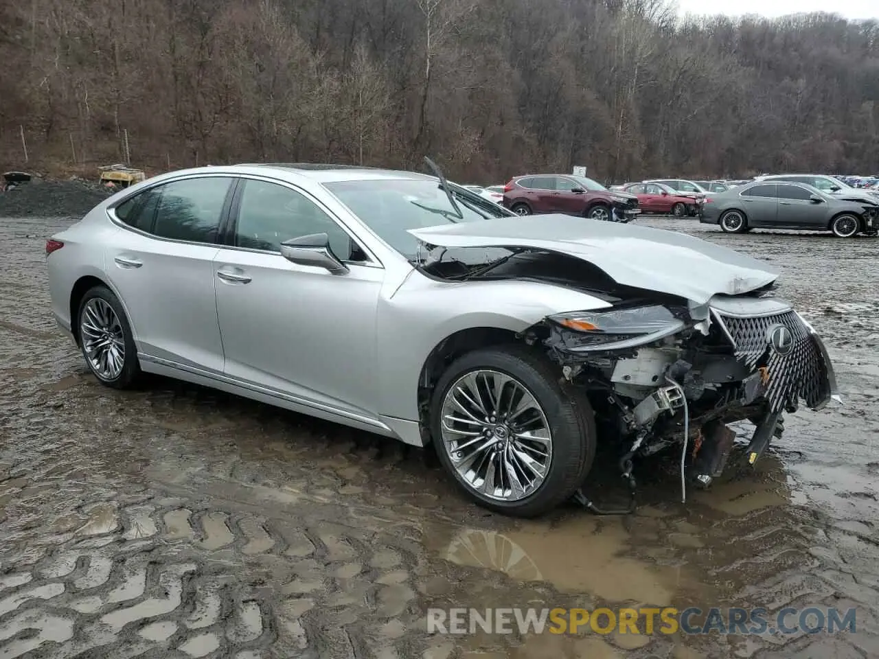 4 fotografías del automóvil dañado JTHC51FF1K5007446 LEXUS LS500 2019