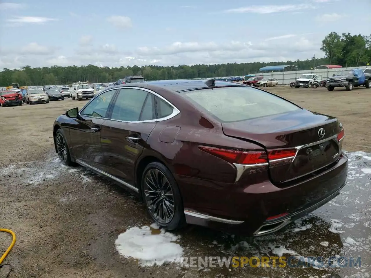 3 fotografías del automóvil dañado JTHG5LFF6L5011362 LEXUS LS500 2020