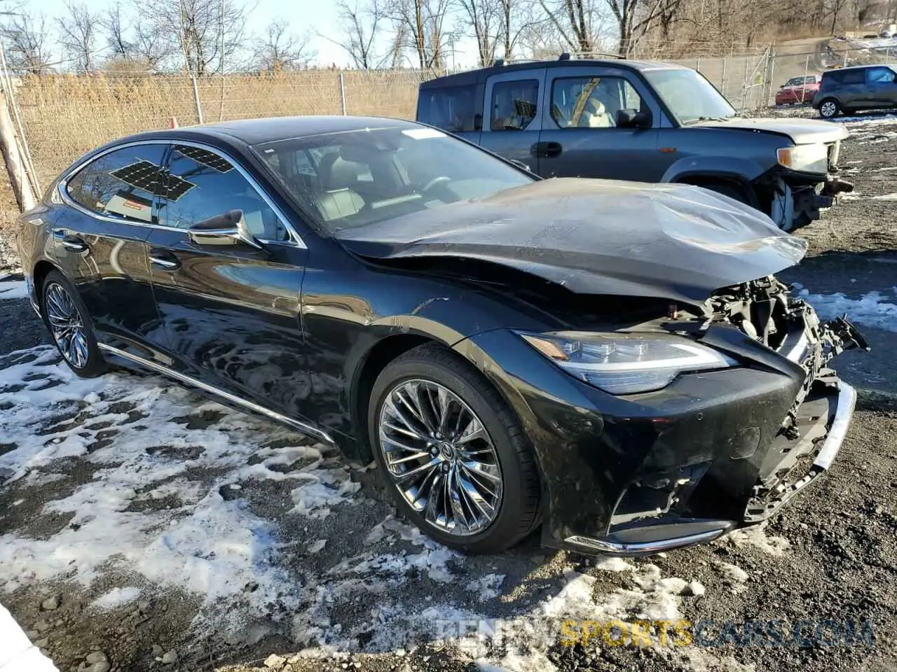 4 fotografías del automóvil dañado JTHD51FF1M5014484 LEXUS LS500 2021