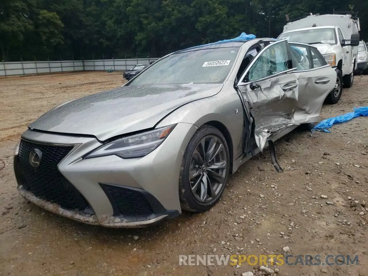 2 fotografías del automóvil dañado JTHF51FF6M5014005 LEXUS LS500 2021