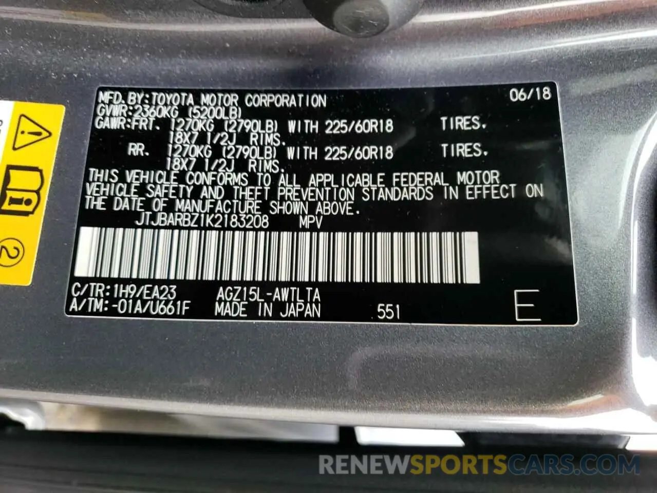 13 fotografías del automóvil dañado JTJBARBZ1K2183208 LEXUS NX 2019
