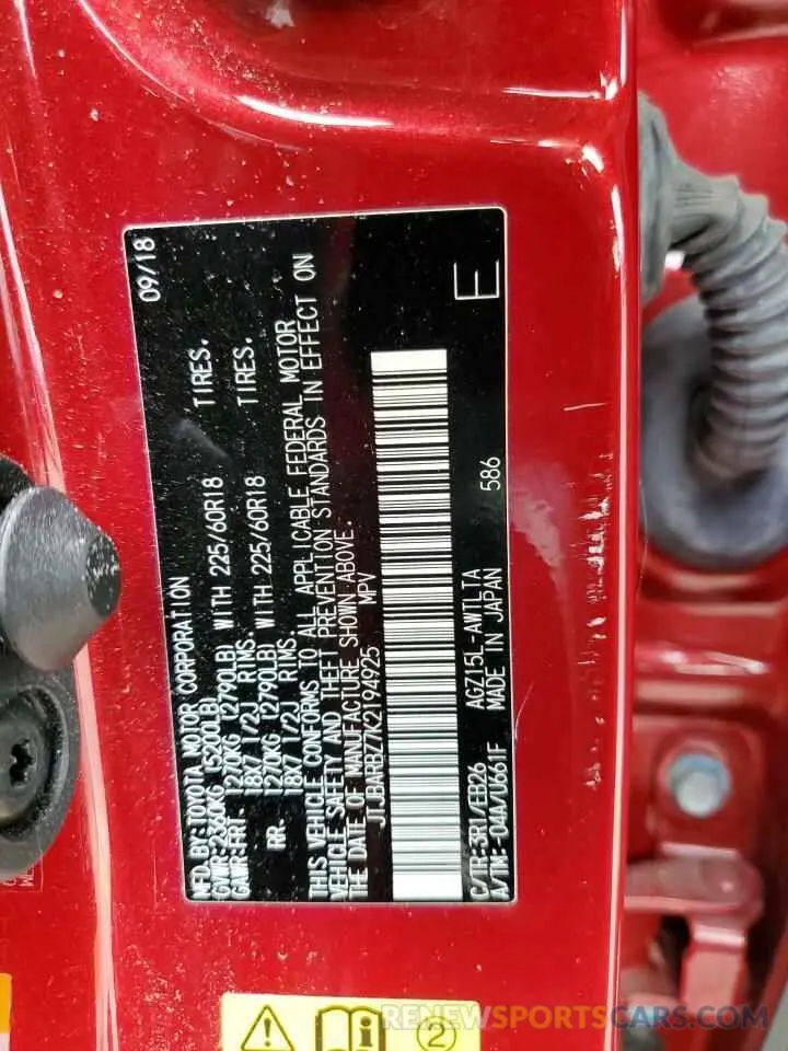 28 fotografías del automóvil dañado JTJBARBZ7K2194925 LEXUS NX 2019