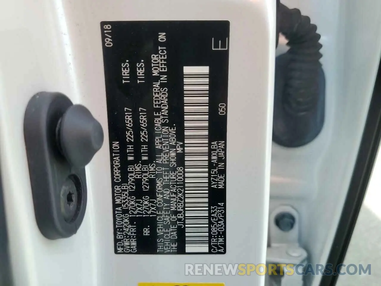14 fotografías del automóvil dañado JTJBJRBZ2K2110008 LEXUS NX 2019