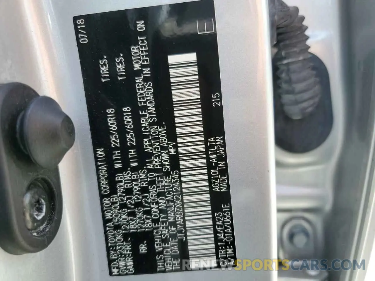 13 fotografías del automóvil dañado JTJYARBZXK2124345 LEXUS NX 2019