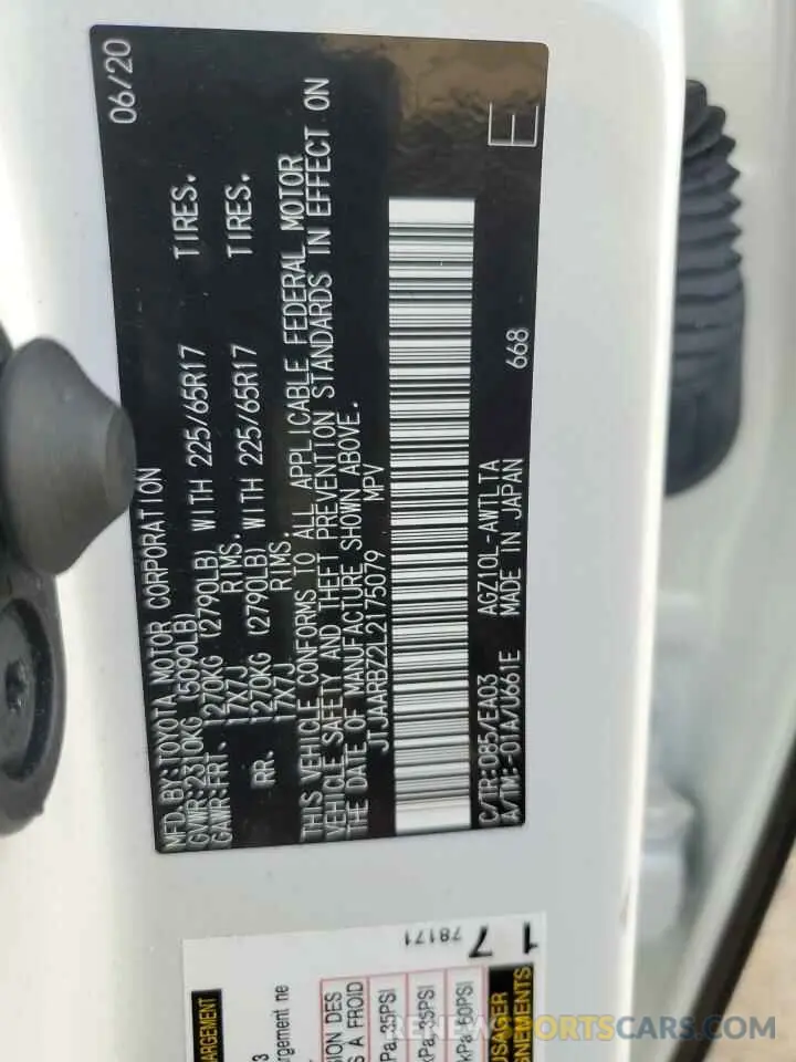 13 fotografías del automóvil dañado JTJAARBZ2L2175079 LEXUS NX 2020