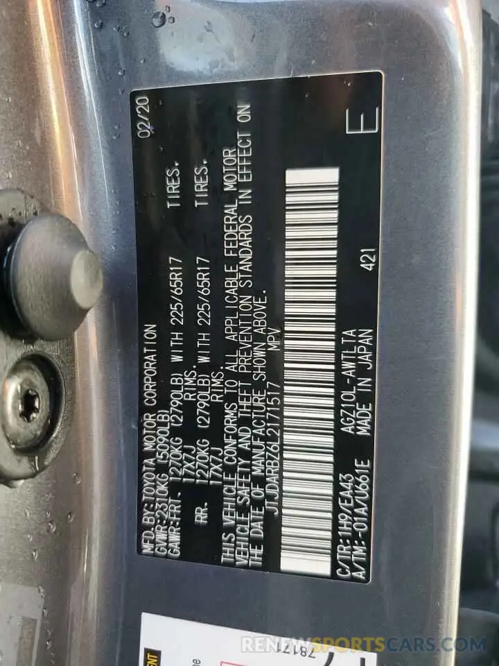 13 fotografías del automóvil dañado JTJDARBZ6L2171517 LEXUS NX 2020