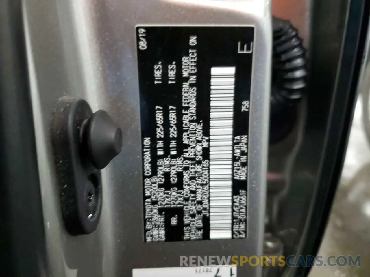 10 fotografías del automóvil dañado JTJDARDZ6L5004165 LEXUS NX 2020