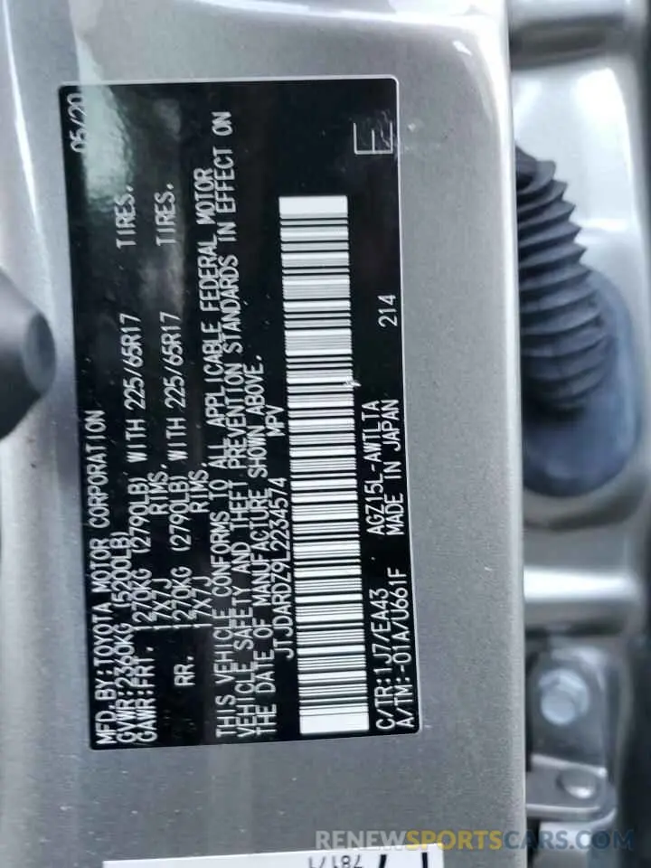13 fotografías del automóvil dañado JTJDARDZ9L2234574 LEXUS NX 2020