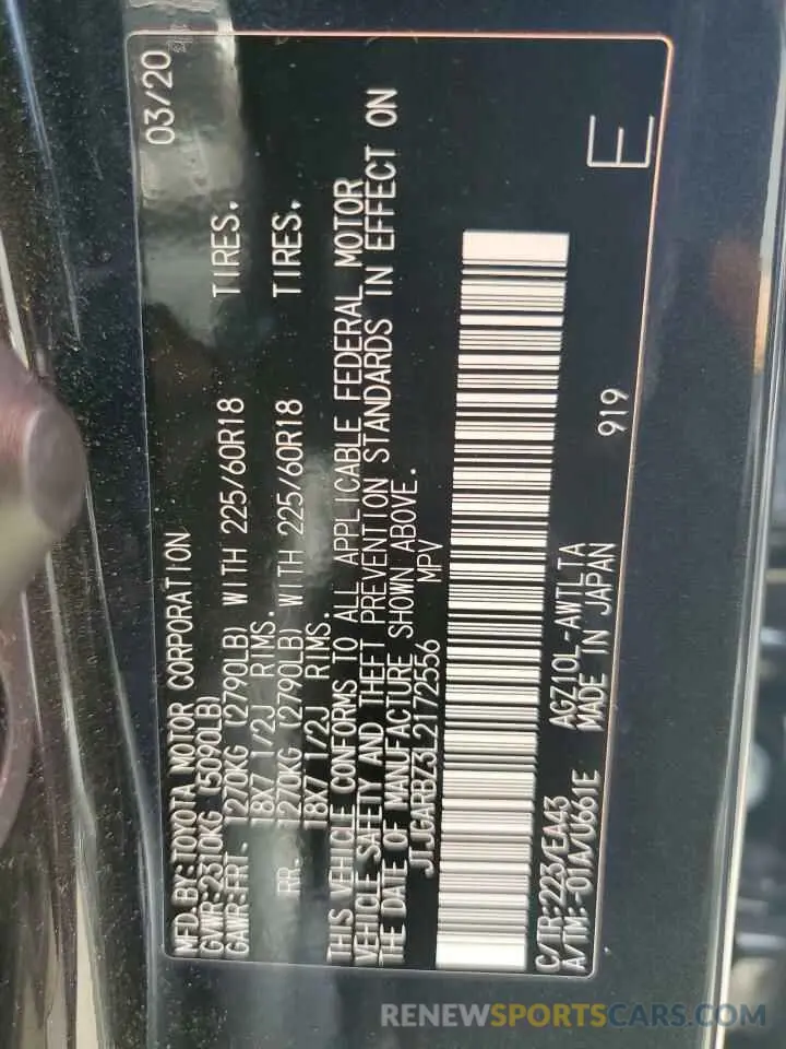 14 fotografías del automóvil dañado JTJGARBZ3L2172556 LEXUS NX 2020