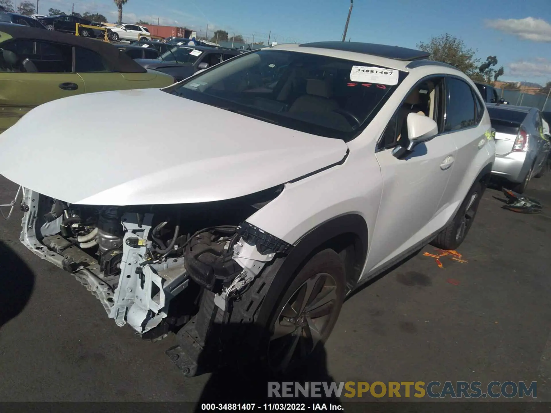 2 fotografías del automóvil dañado JTJGARBZ4L2177412 LEXUS NX 2020