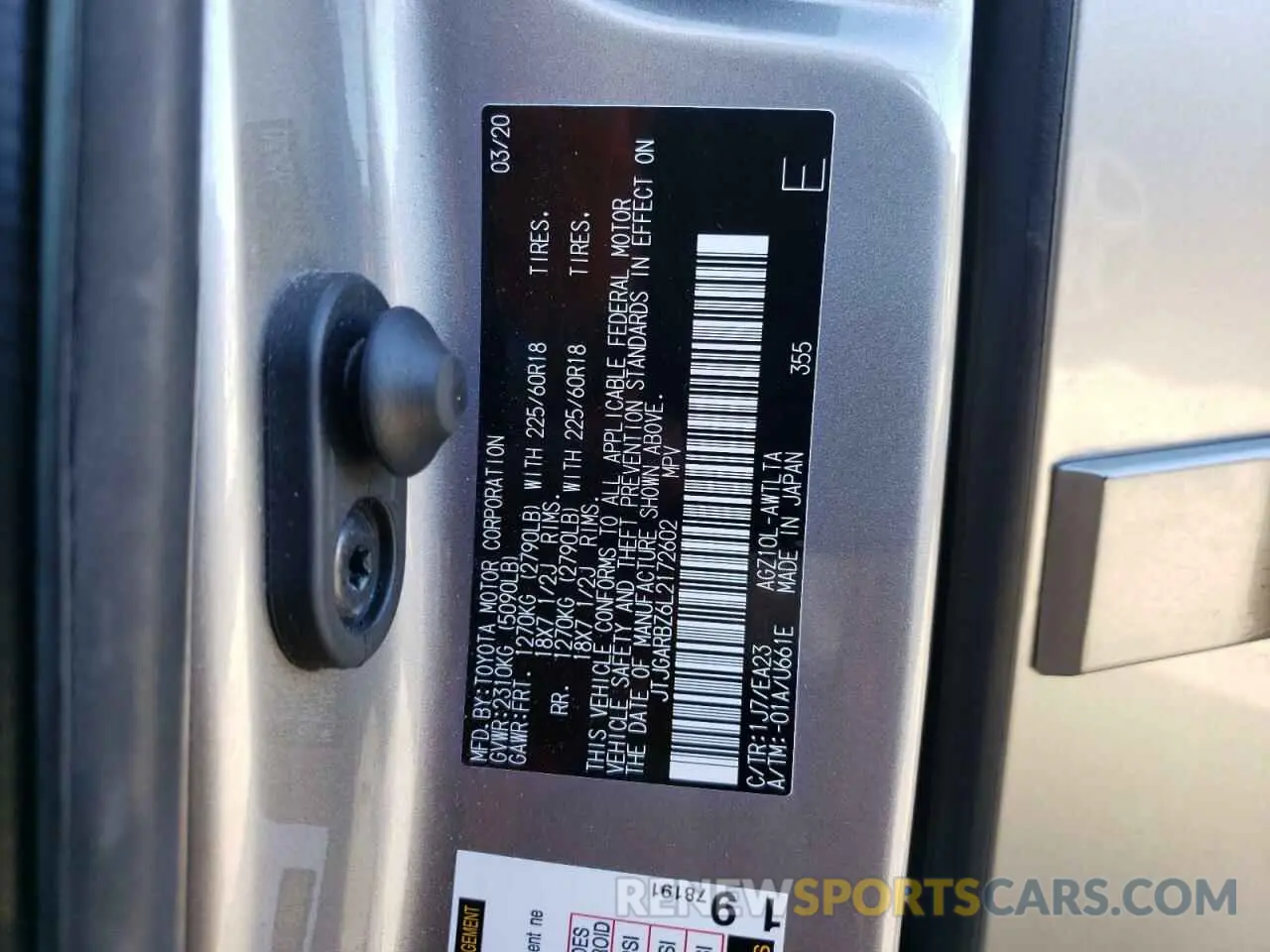 13 fotografías del automóvil dañado JTJGARBZ6L2172602 LEXUS NX 2020