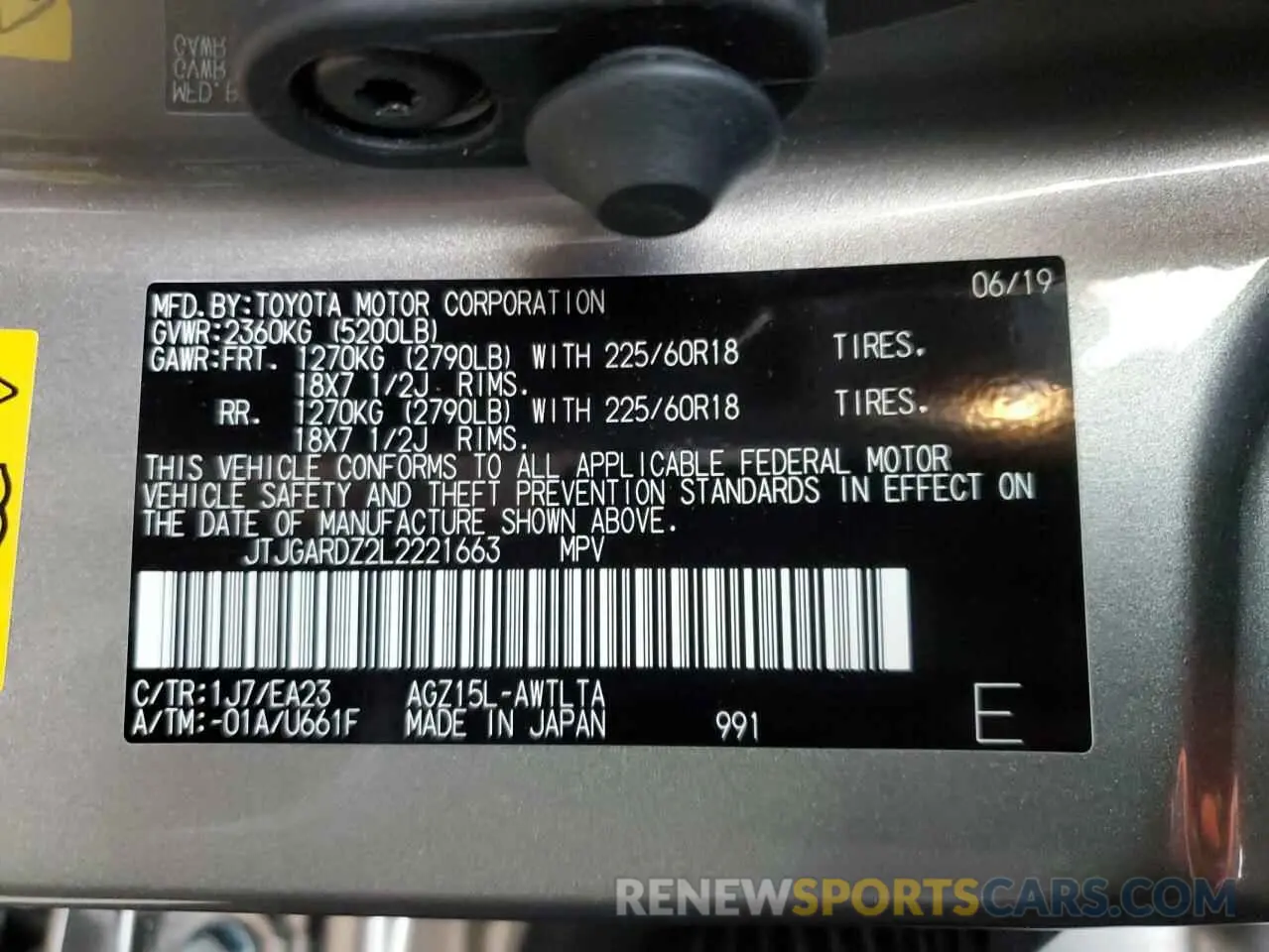 13 fotografías del automóvil dañado JTJGARDZ2L2221663 LEXUS NX 2020