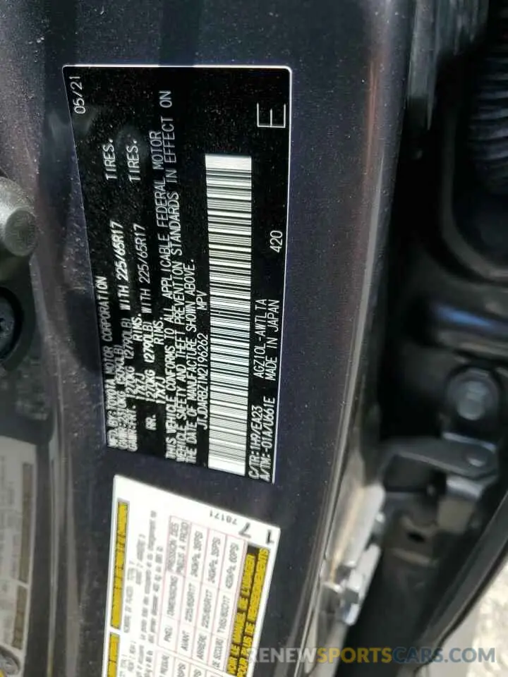 13 fotografías del automóvil dañado JTJDARBZ1M2196262 LEXUS NX 2021