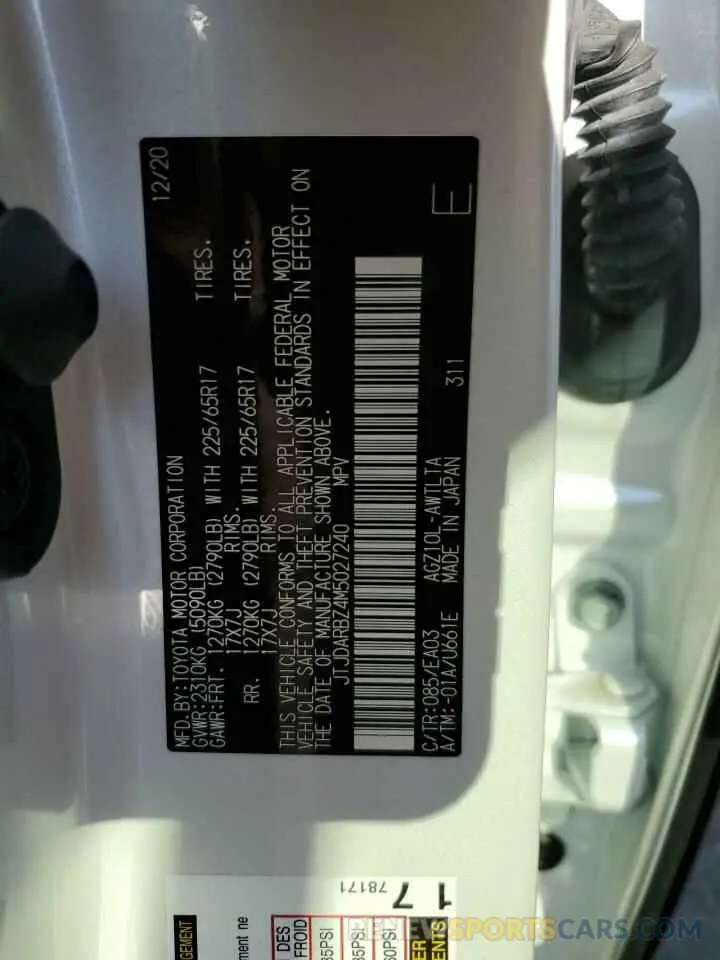13 fotografías del automóvil dañado JTJDARBZ4M5027240 LEXUS NX 2021