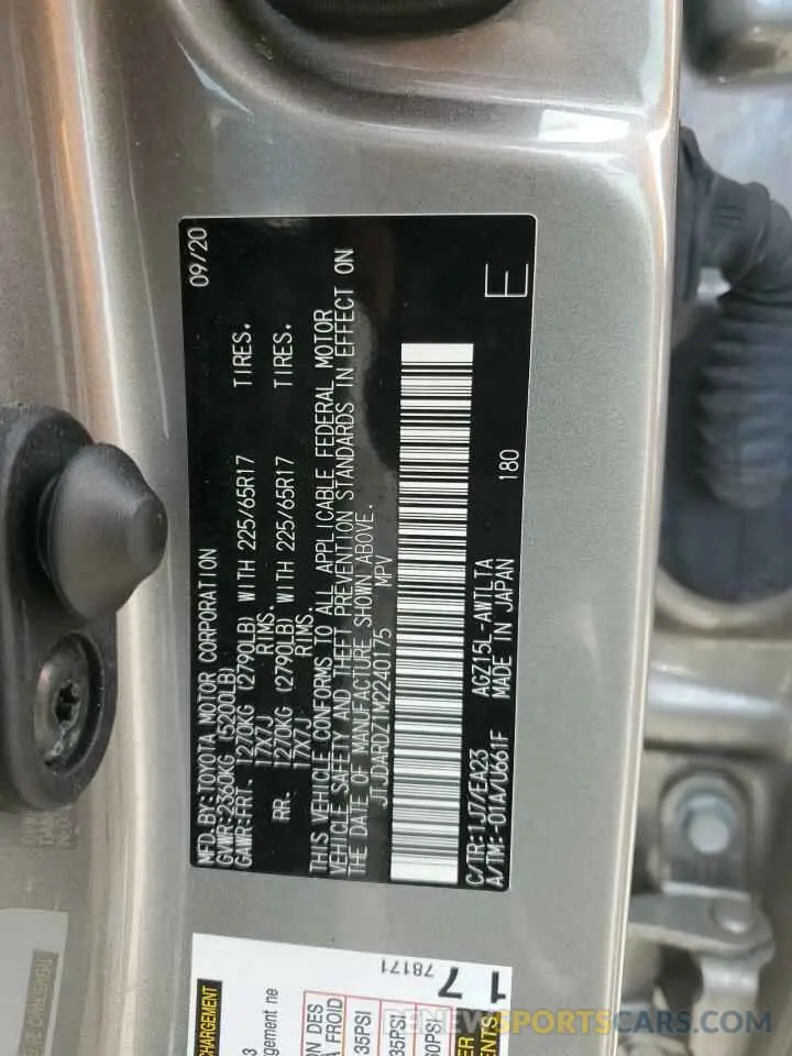 13 fotografías del automóvil dañado JTJDARDZ1M2240175 LEXUS NX 2021