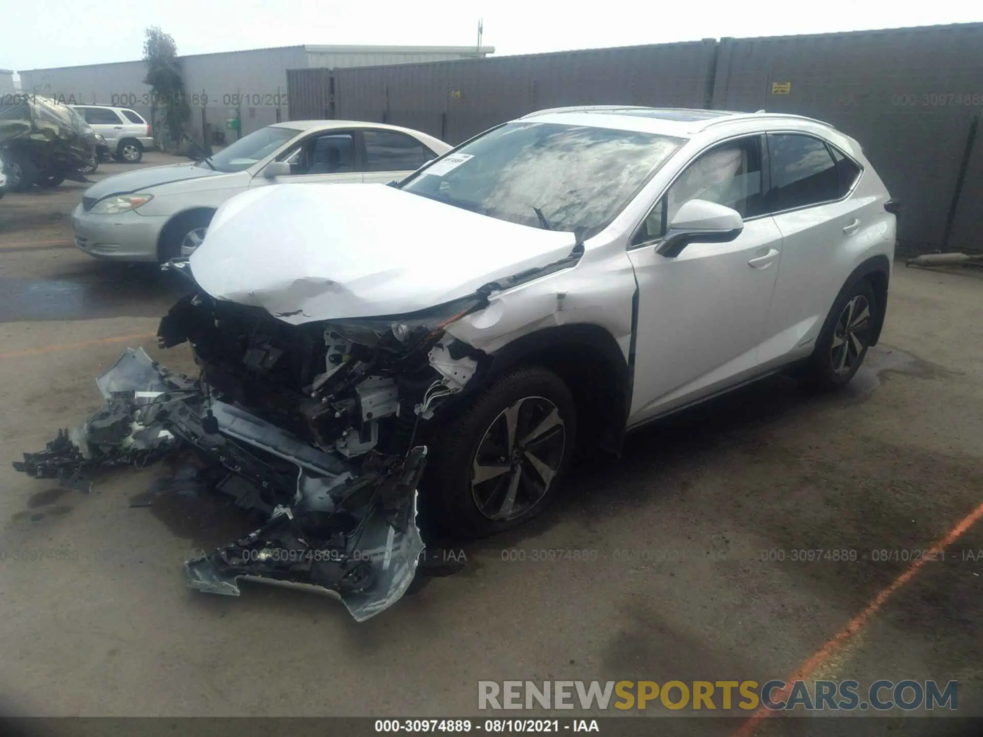 2 fotografías del automóvil dañado JTJGJRDZ0M2154563 LEXUS NX 2021