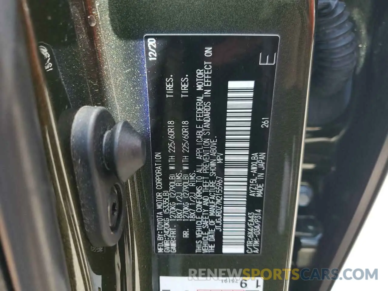 13 fotografías del automóvil dañado JTJGJRDZ7M2155967 LEXUS NX 2021