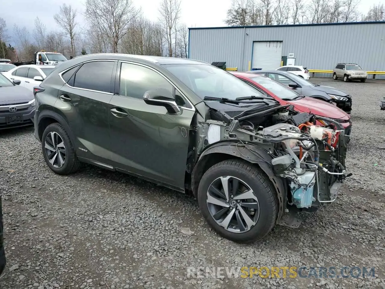4 fotografías del automóvil dañado JTJGJRDZ9M2155016 LEXUS NX 2021