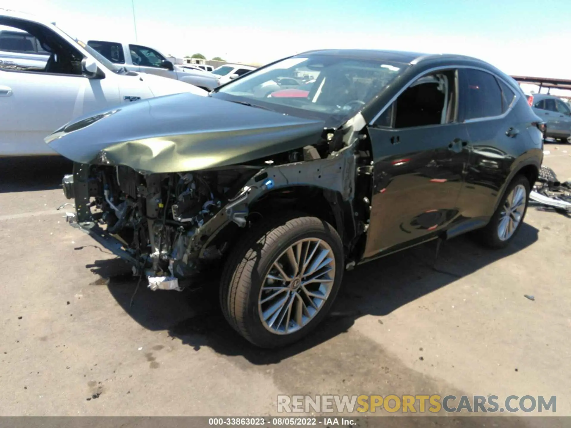 2 fotografías del automóvil dañado JTJHGCEZ1N2005370 LEXUS NX 2022