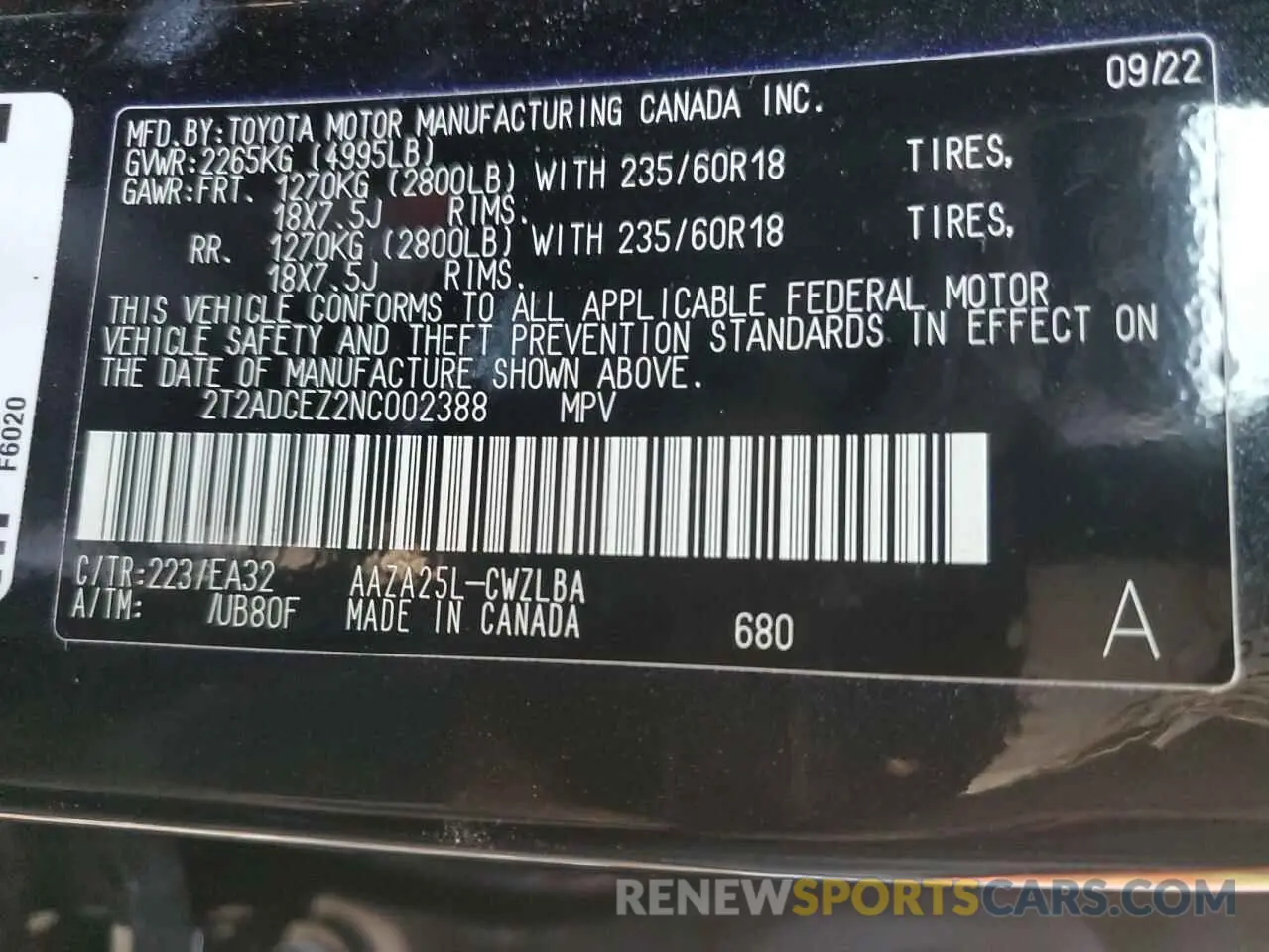 14 fotografías del automóvil dañado 2T2ADCEZ2NC002388 LEXUS NX 250 2022