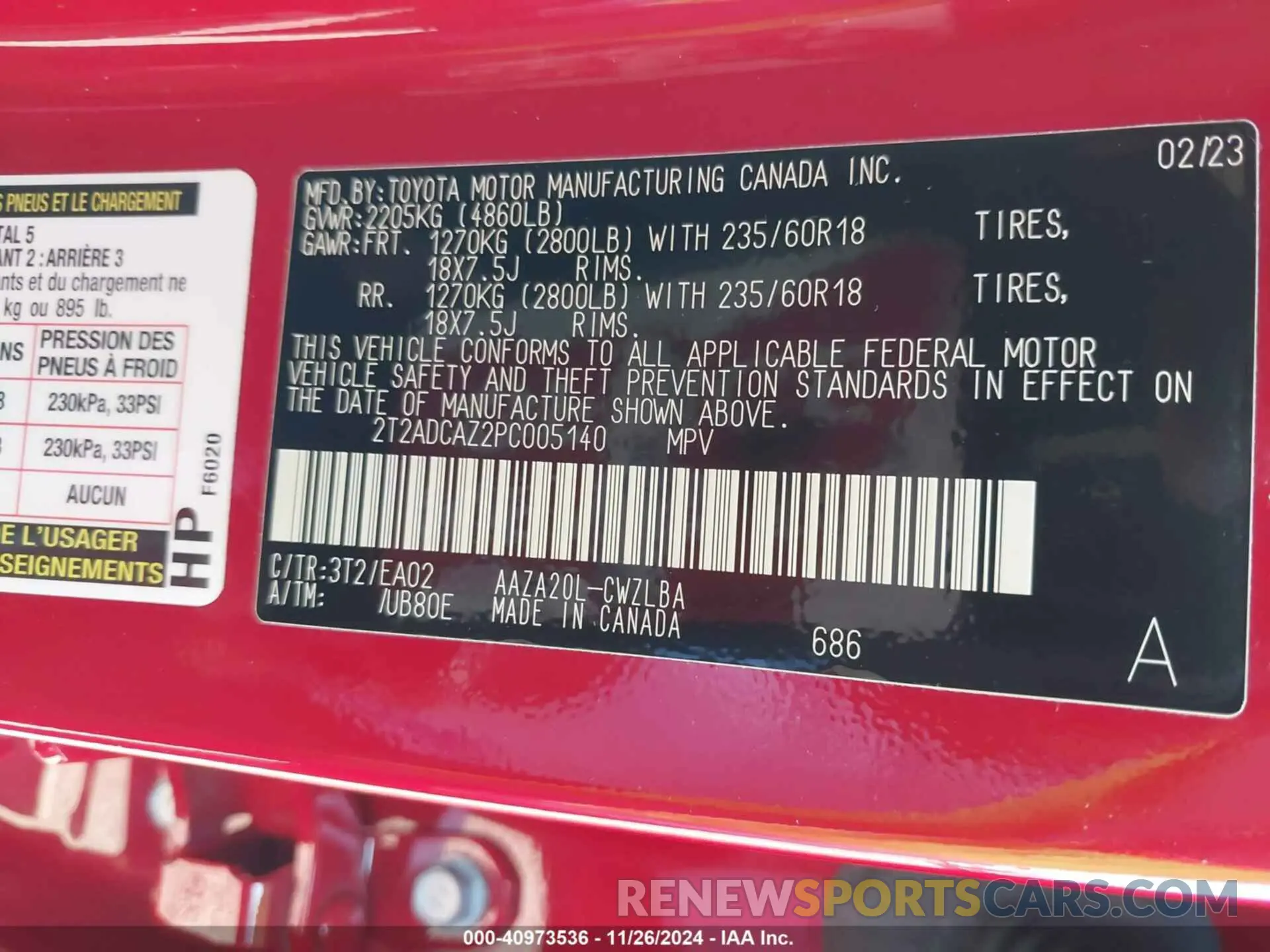 9 fotografías del automóvil dañado 2T2ADCAZ2PC005140 LEXUS NX 250 2023