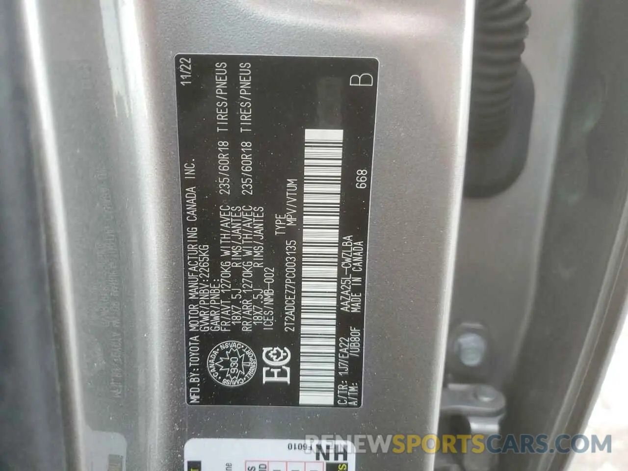 14 fotografías del automóvil dañado 2T2ADCEZ7PC003135 LEXUS NX 250 2023