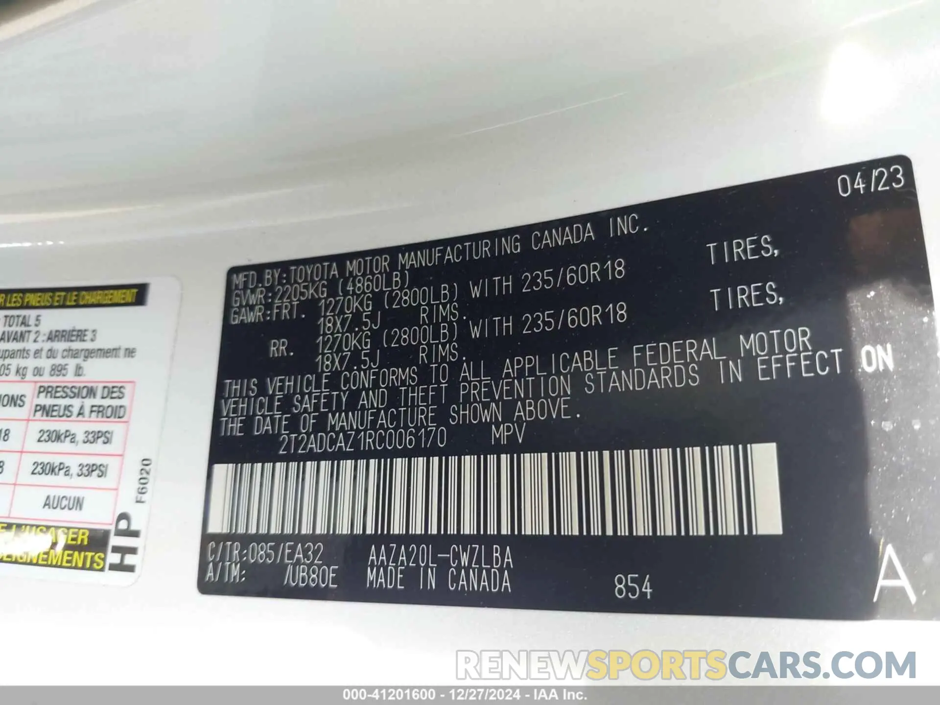 9 fotografías del automóvil dañado 2T2ADCAZ1RC006170 LEXUS NX 250 2024
