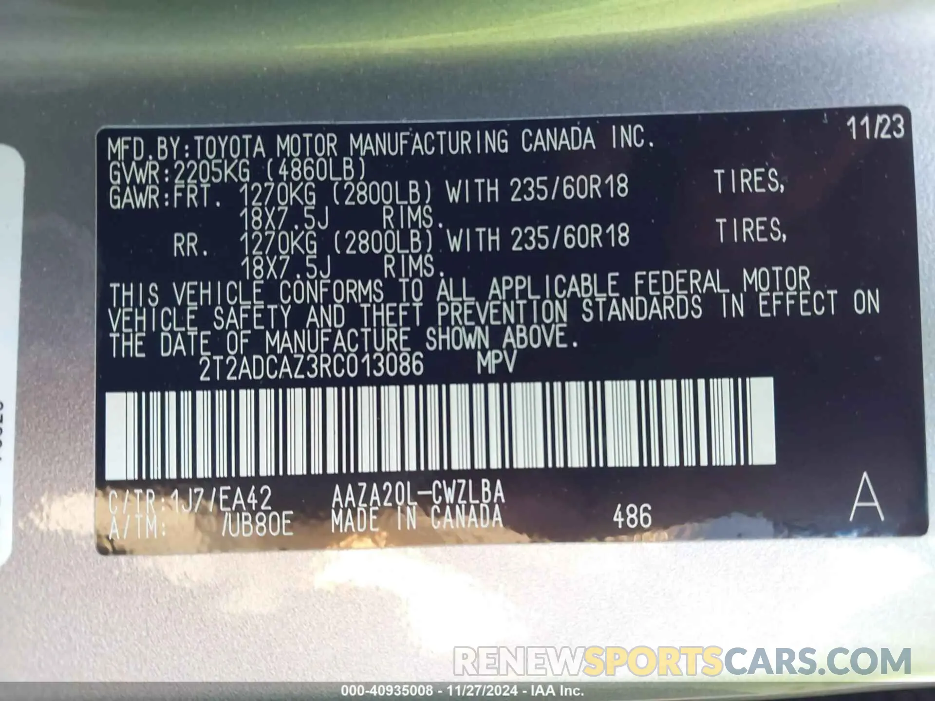 9 fotografías del automóvil dañado 2T2ADCAZ3RC013086 LEXUS NX 250 2024