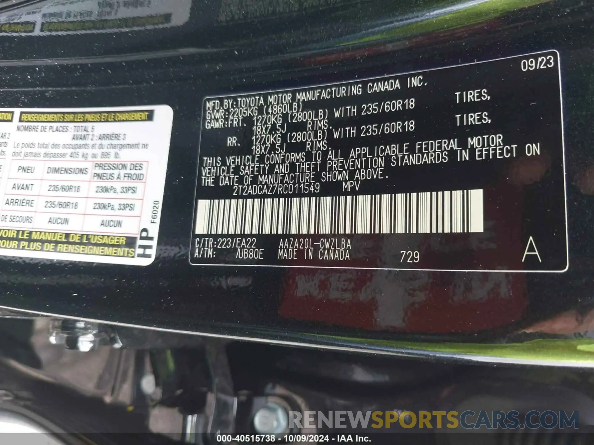 9 fotografías del automóvil dañado 2T2ADCAZ7RC011549 LEXUS NX 250 2024