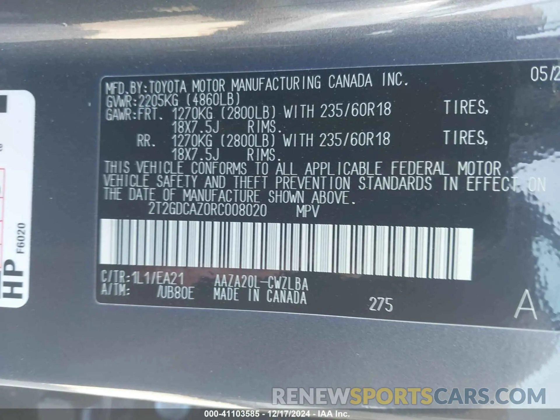 9 fotografías del automóvil dañado 2T2GDCAZ0RC008020 LEXUS NX 250 2024
