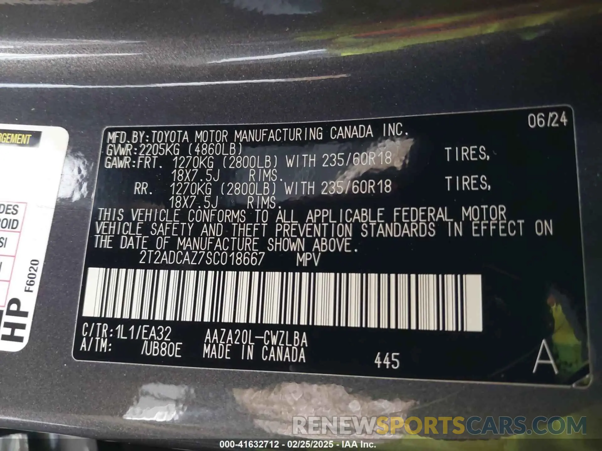 9 fotografías del automóvil dañado 2T2ADCAZ7SC018667 LEXUS NX 250 2025