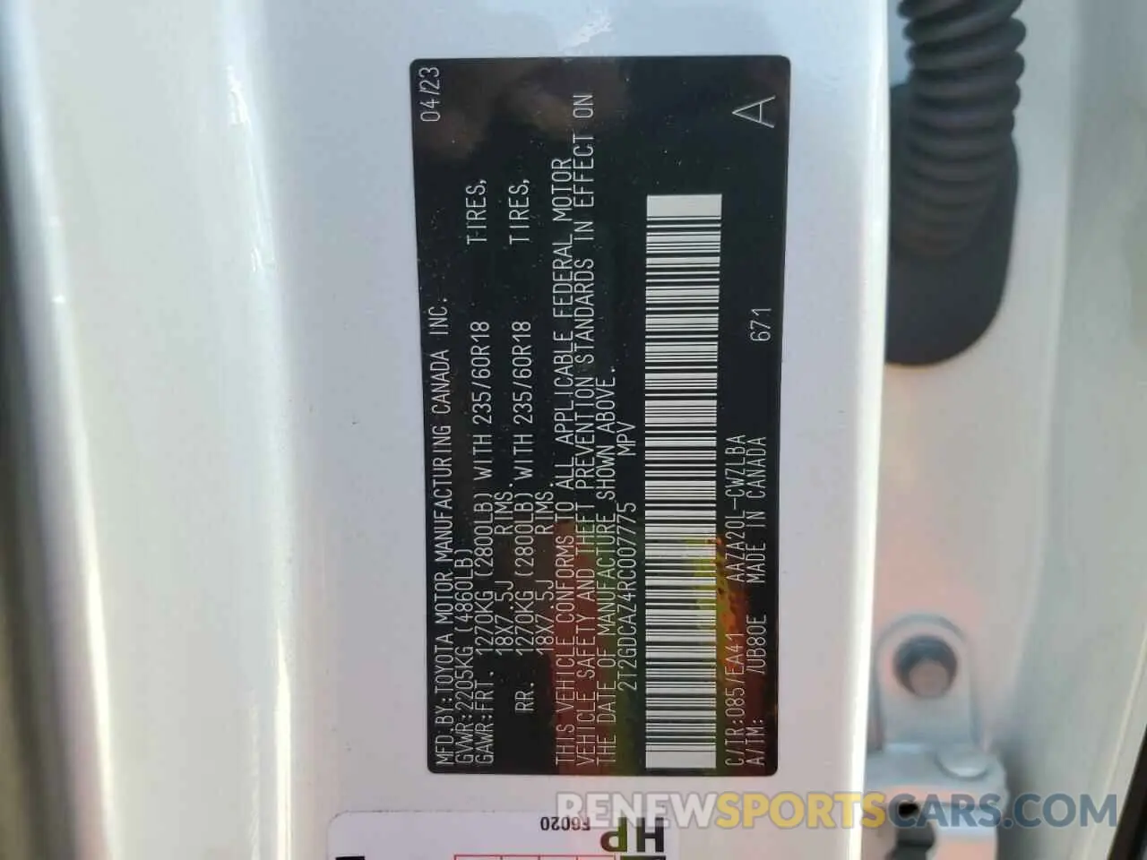 14 fotografías del automóvil dañado 2T2GDCAZ4RC007775 LEXUS NX 250 PRE 2024