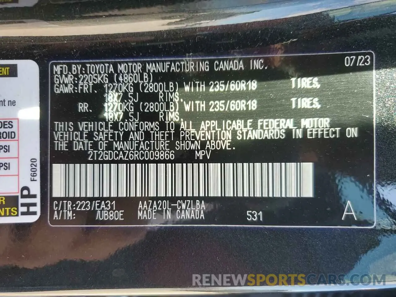 13 fotografías del automóvil dañado 2T2GDCAZ6RC009866 LEXUS NX 250 PRE 2024