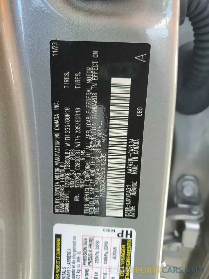 14 fotografías del automóvil dañado 2T2GDCAZ9RC013295 LEXUS NX 250 PRE 2024