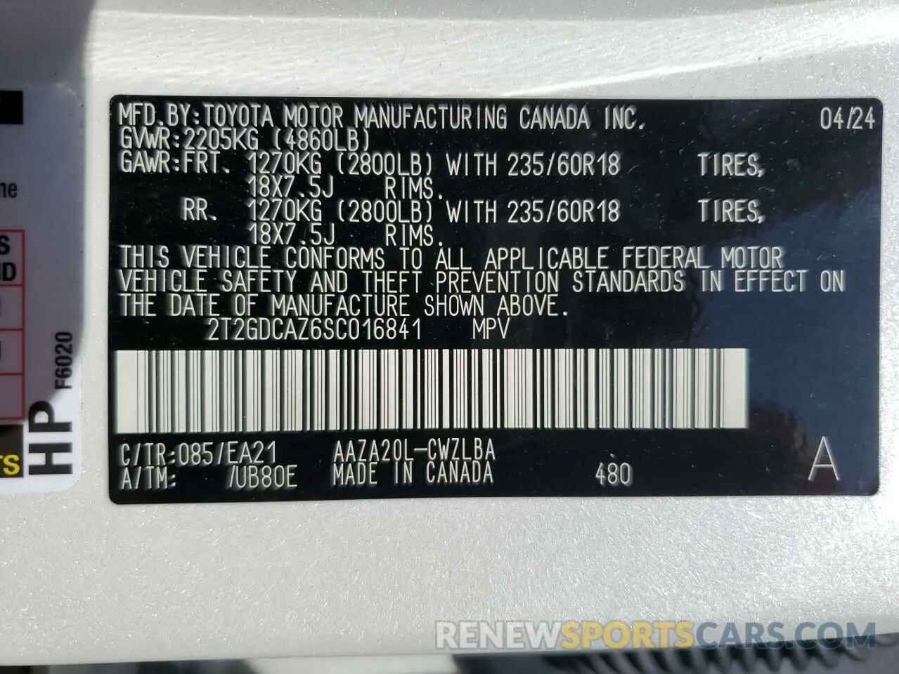 13 fotografías del automóvil dañado 2T2GDCAZ6SC016841 LEXUS NX 250 PRE 2025