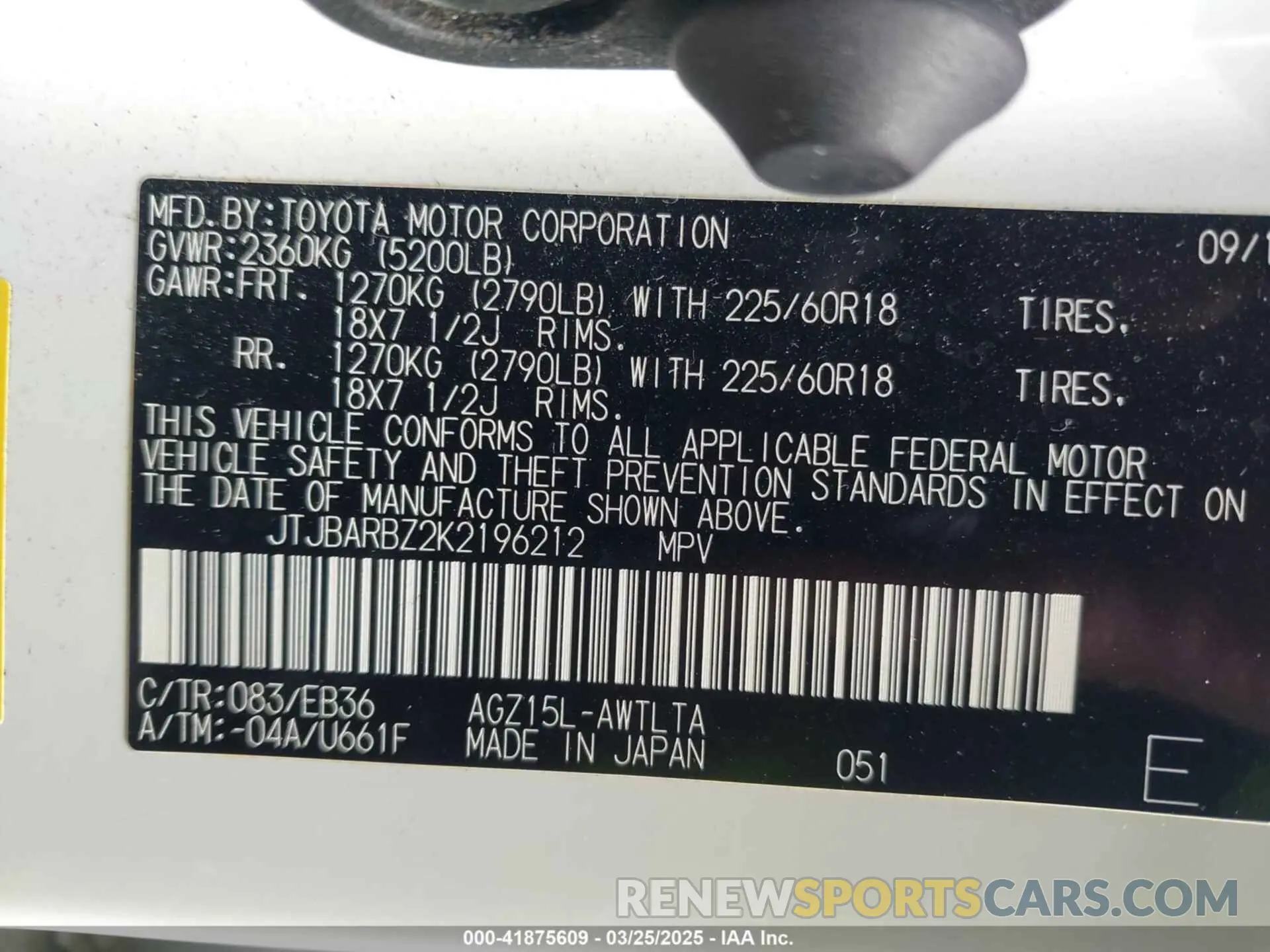9 fotografías del automóvil dañado JTJBARBZ2K2196212 LEXUS NX 300 2019