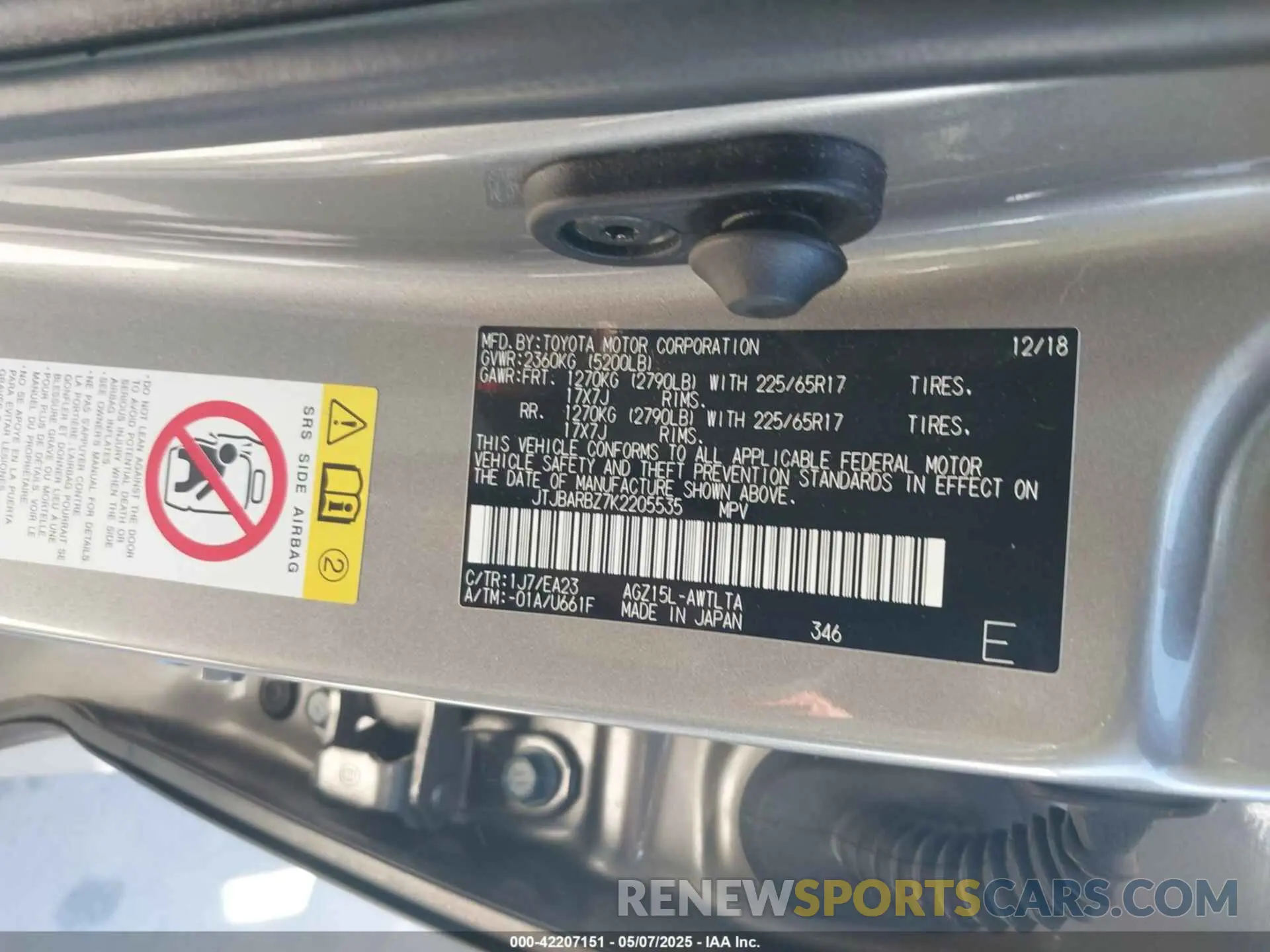 9 fotografías del automóvil dañado JTJBARBZ7K2205535 LEXUS NX 300 2019