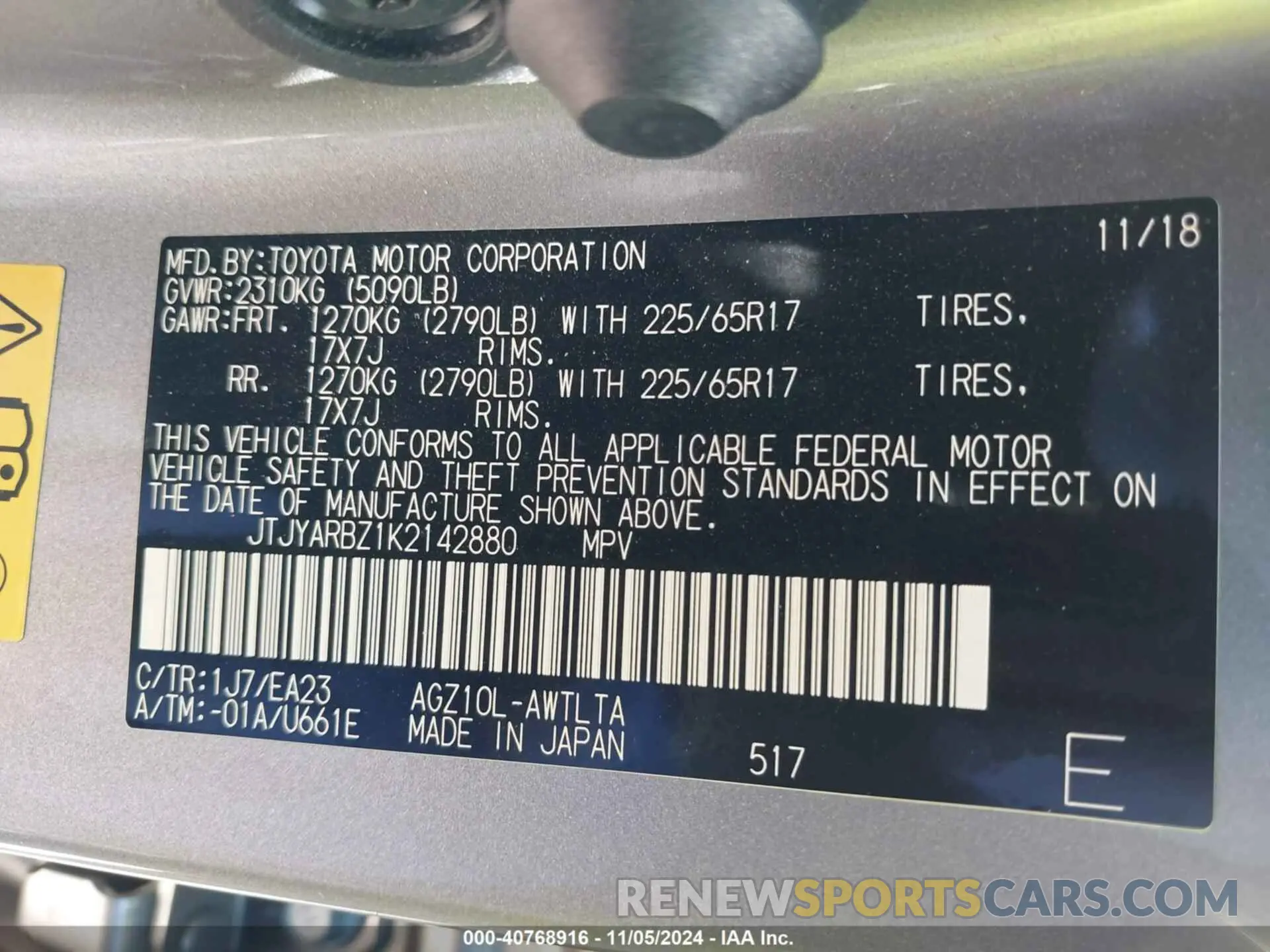 9 fotografías del automóvil dañado JTJYARBZ1K2142880 LEXUS NX 300 2019