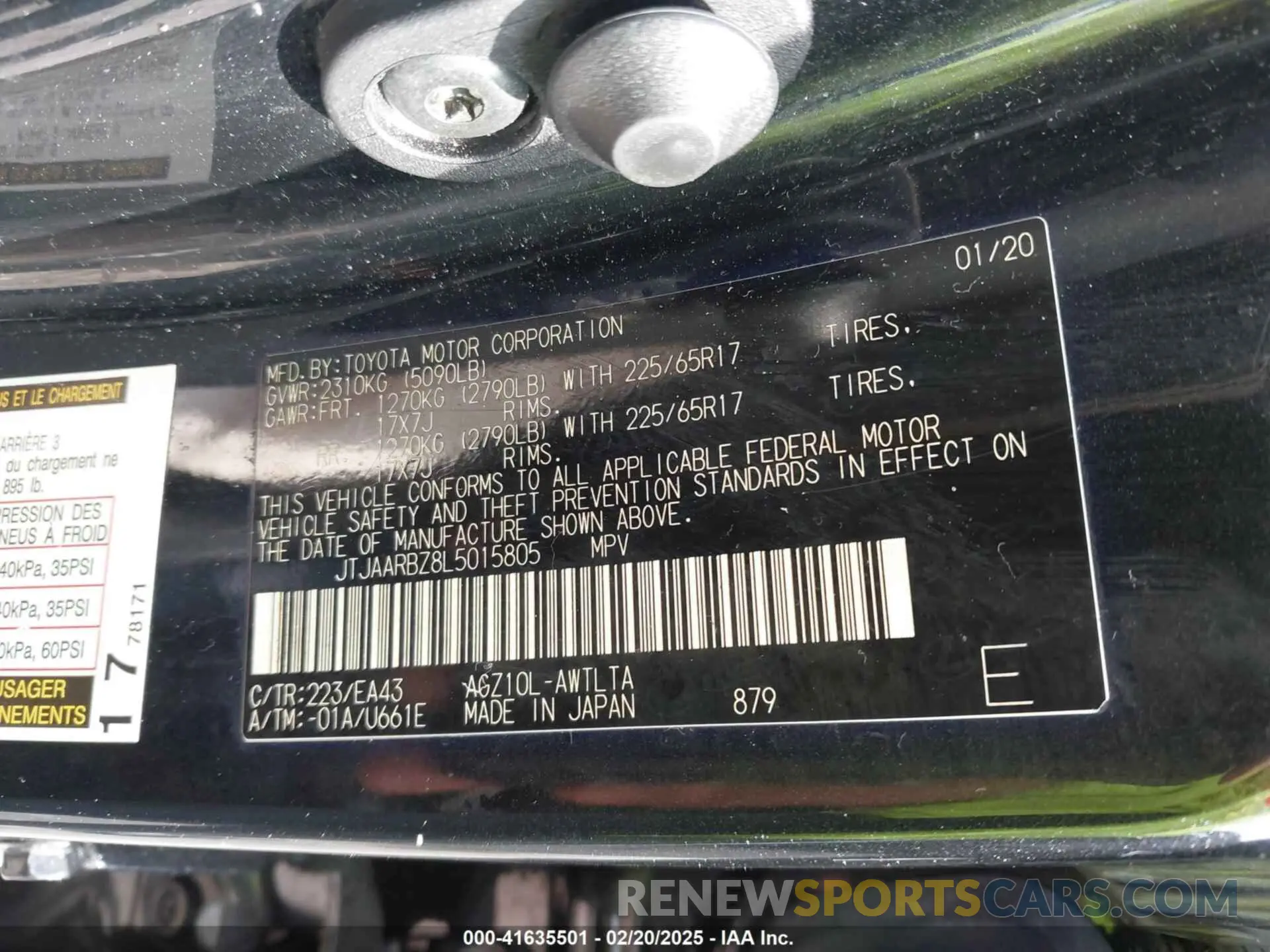 9 fotografías del automóvil dañado JTJAARBZ8L5015805 LEXUS NX 300 2020
