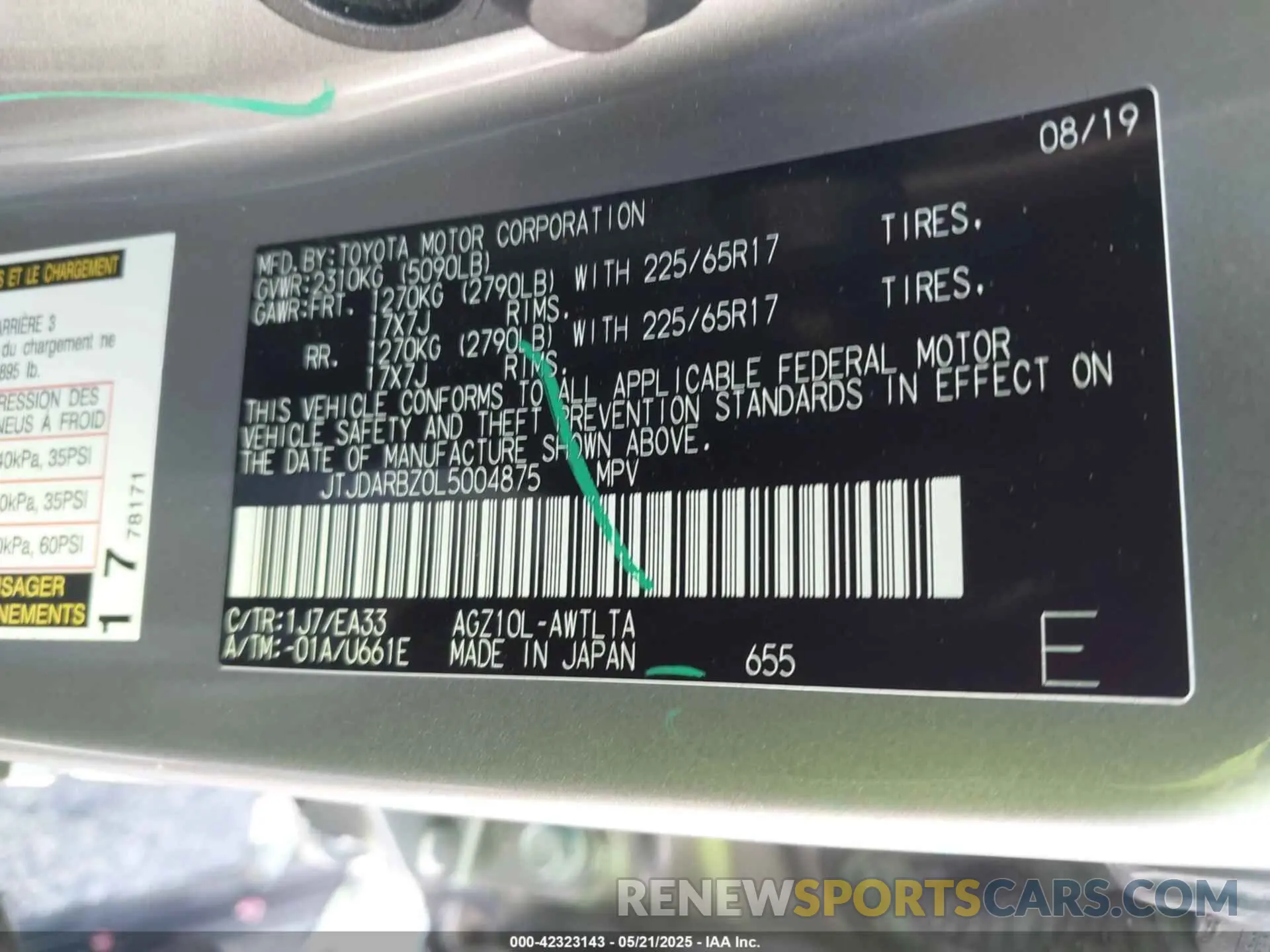 9 fotografías del automóvil dañado JTJDARBZ0L5004875 LEXUS NX 300 2020