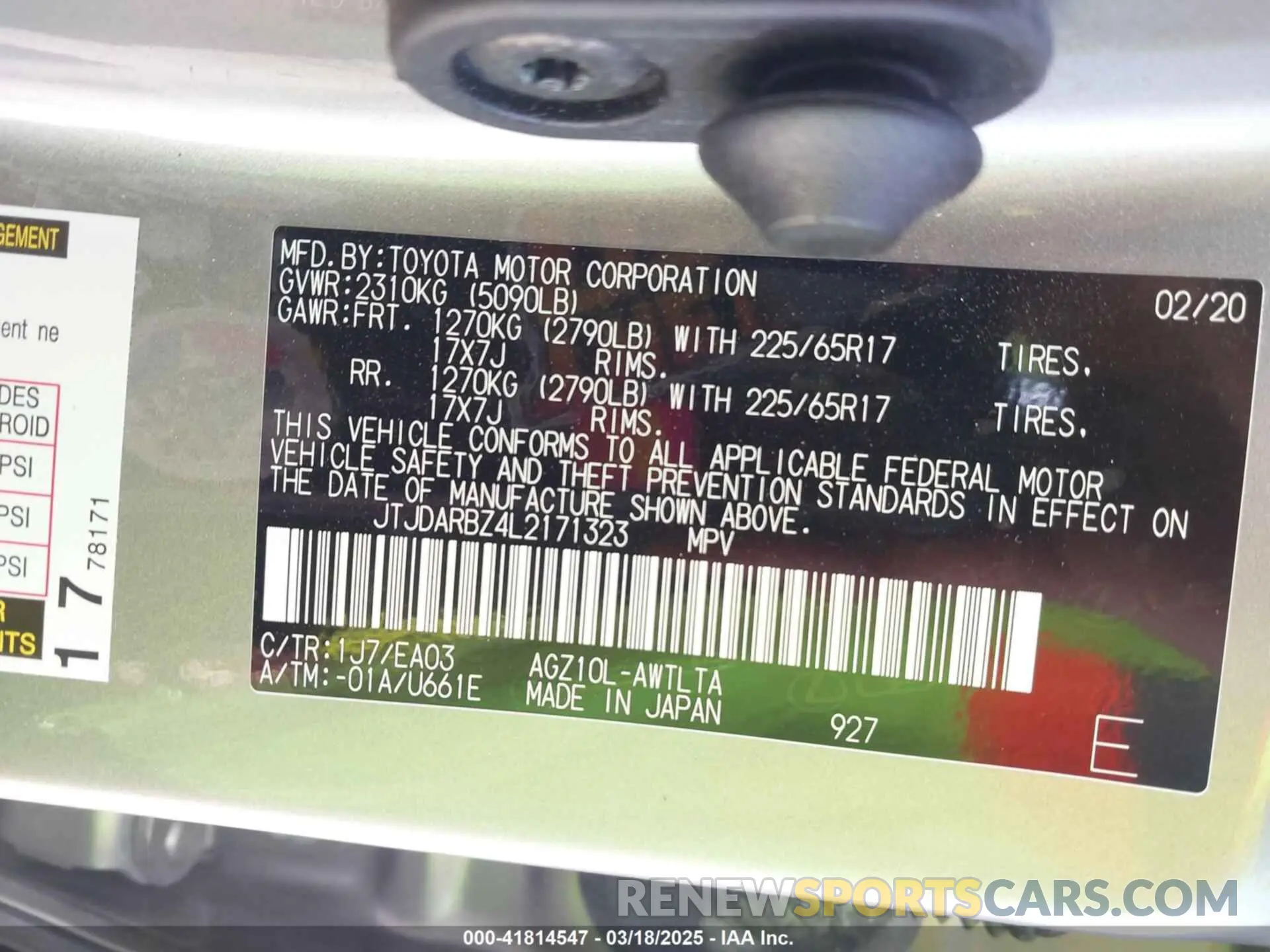 9 fotografías del automóvil dañado JTJDARBZ4L2171323 LEXUS NX 300 2020